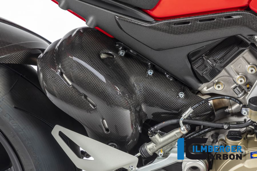 Ilmberger Carbon Exhaust Cover (Gloss) - Ducati Panigale V4 / V4S -  AHS.004.DPV4G.K